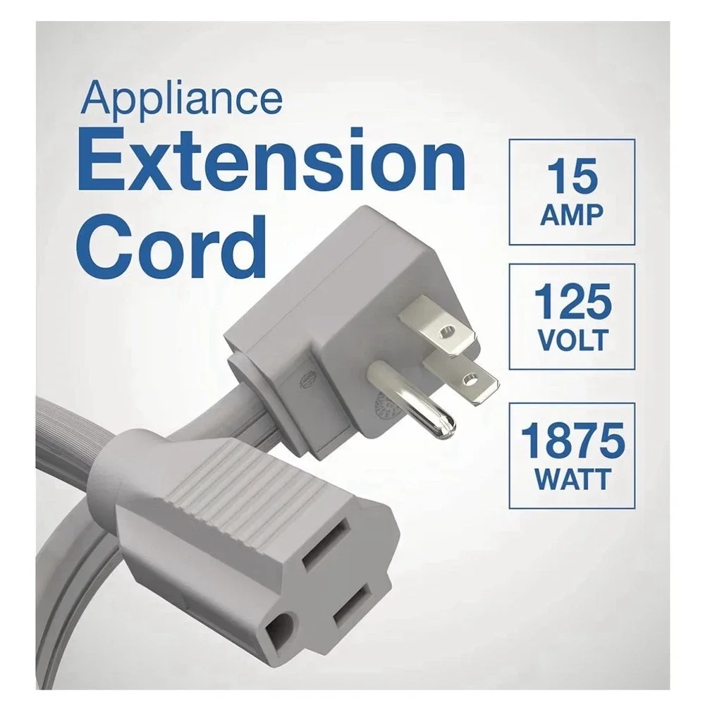 Appliance Extension Cord - 3Ft Heavy Duty Gray 2-pack [i]